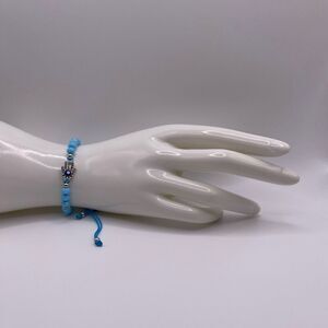 D’Bello Women’s Blue Beaded Evil Eye String Bracelet